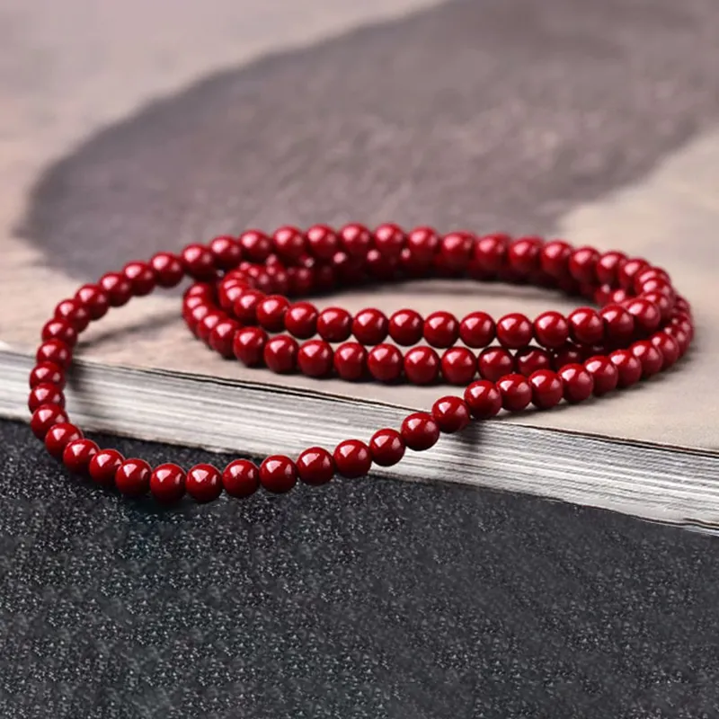 LANMUYINNUO Reconstructed Cinnabar Bracelets Women's-1