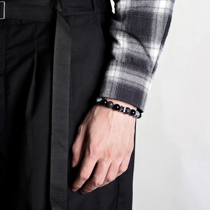 LANMUYINNUO Obsidian Bracelets Unisex-3