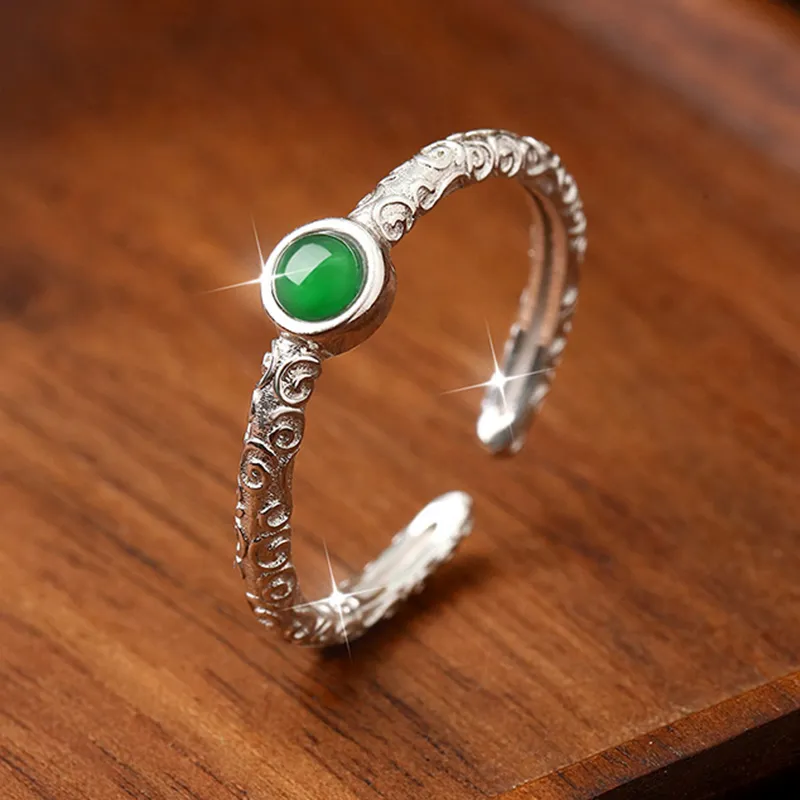 LANMUYINNUO Glutinous Jade Jadeite Rings Women's-4