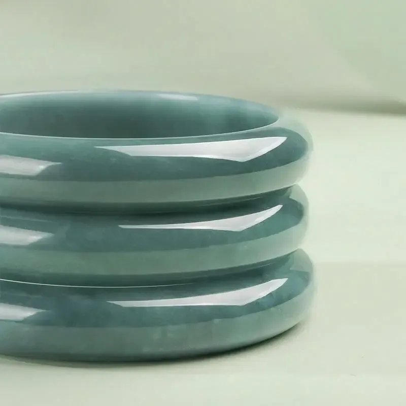 LANMUYINNUO Bean Type Jadeite Bangles Women's-4