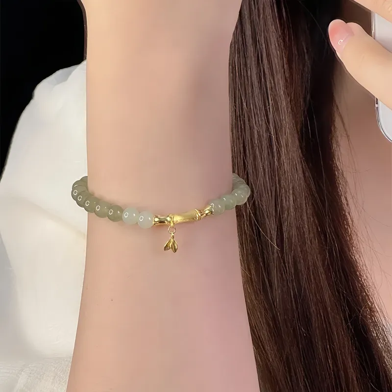 LANMUYINNUO Hetian Jade Bracelets Pale Greenish White Jade Women's-4