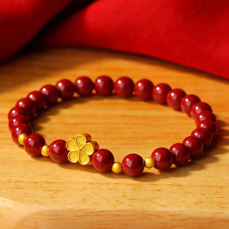 LANMUYINNUO Reconstructed Cinnabar Jade Bracelets Women's-3