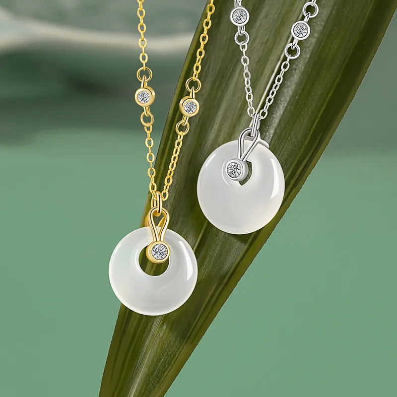 LANMUYINNUO Natural Chalcedony Necklaces Women's-2
