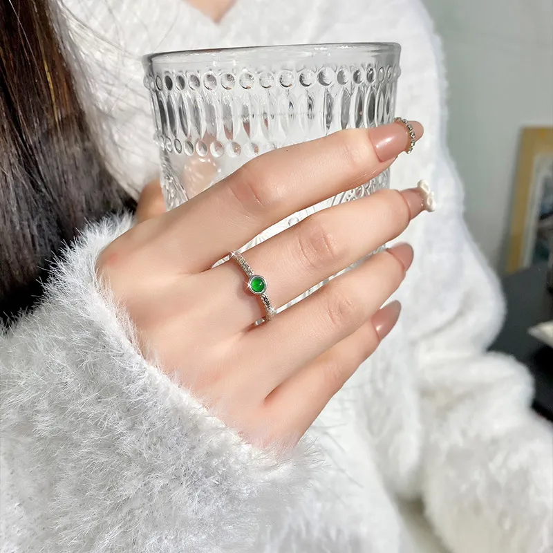 LANMUYINNUO Glutinous Jade Jadeite Rings Women's-2