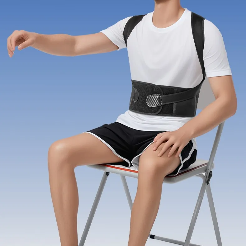XTEP Back Support Braces Fitness Breathable Protective Compression Slip-Resistant Black Polyester Unisex-3
