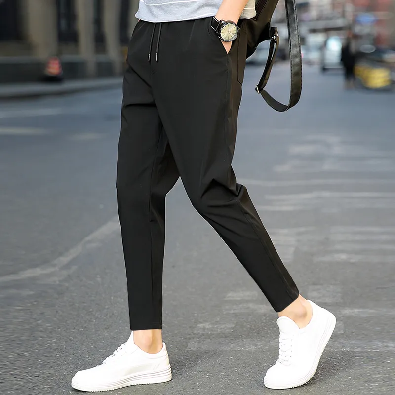 Q ZHIHE Casual Pants Unisex Black-1