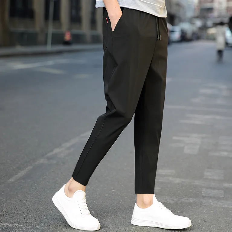 Q ZHIHE Casual Pants Unisex Black-2