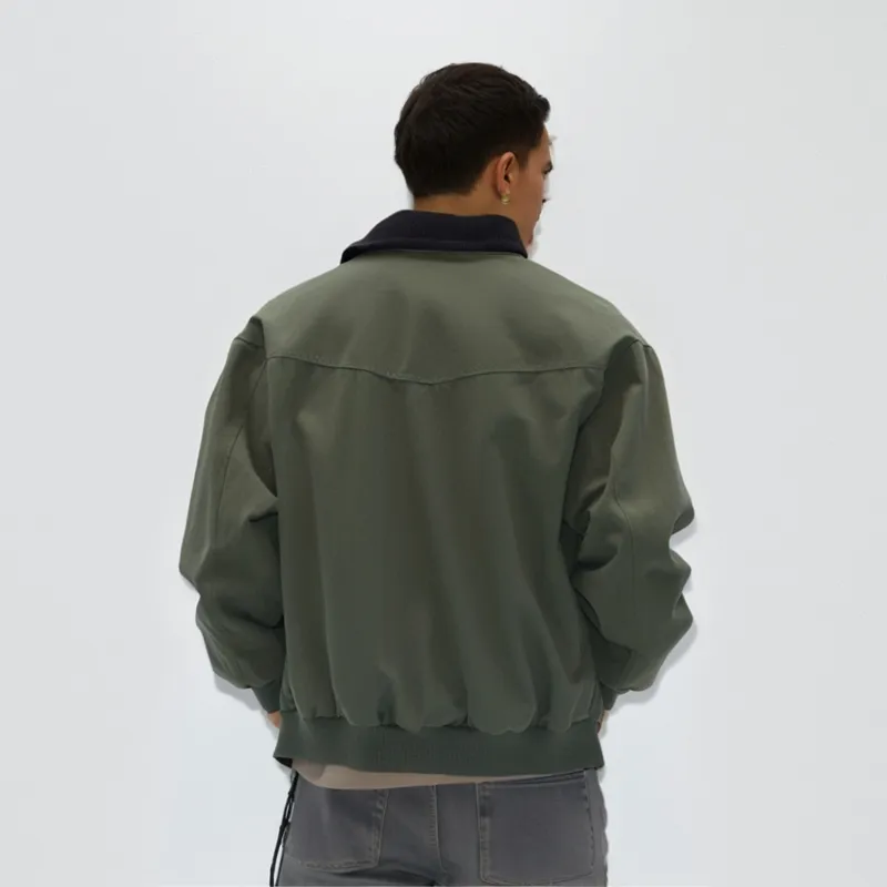 Q ZHIHE Jackets Unisex Green Unlined Jacket-1