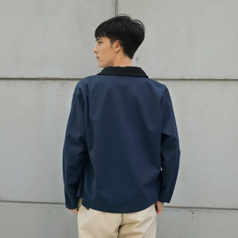 Q ZHIHE Jackets Unisex Blue Unlined Jacket-1