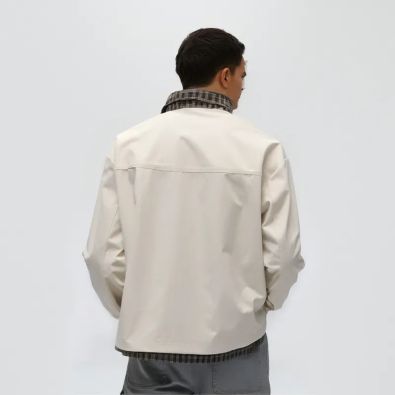 Q ZHIHE Jackets Unisex Ecru-1
