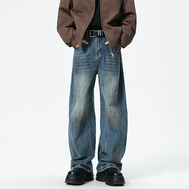 QOTRIOCK Jeans Unisex Blue-1