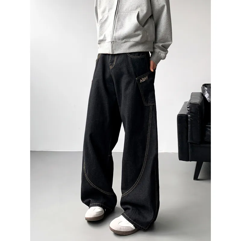 QOTRIOCK Jeans Men Black-4