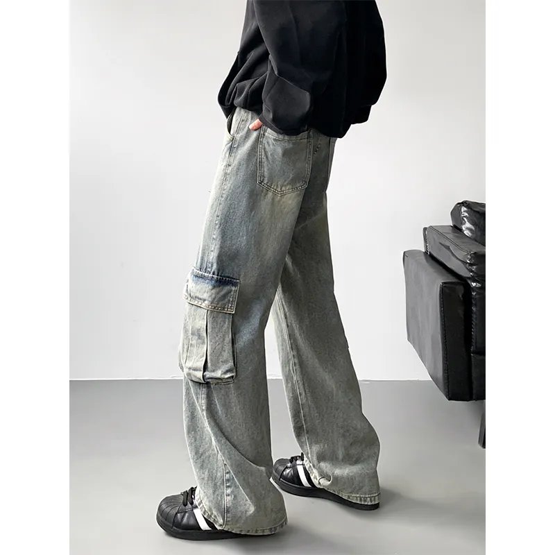 QOTRIOCK Jeans Men Yellow Mud-2