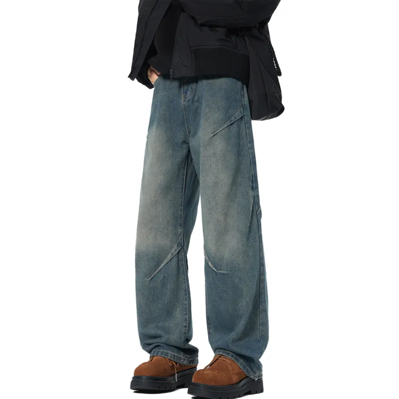 QOTRIOCK Jeans Unisex Vintage Blue-2