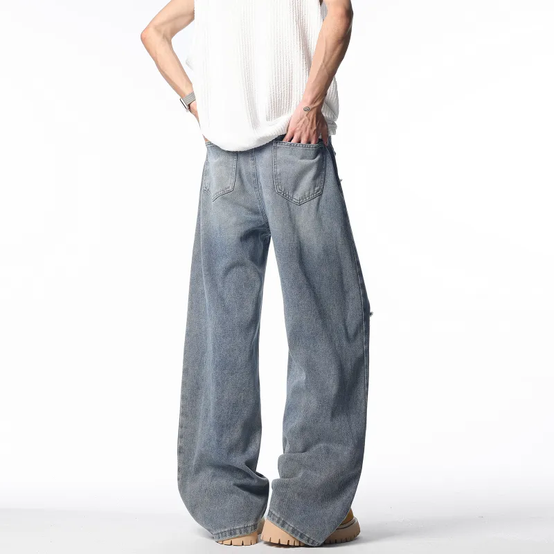 QOTRIOCK Jeans Unisex Blue-5