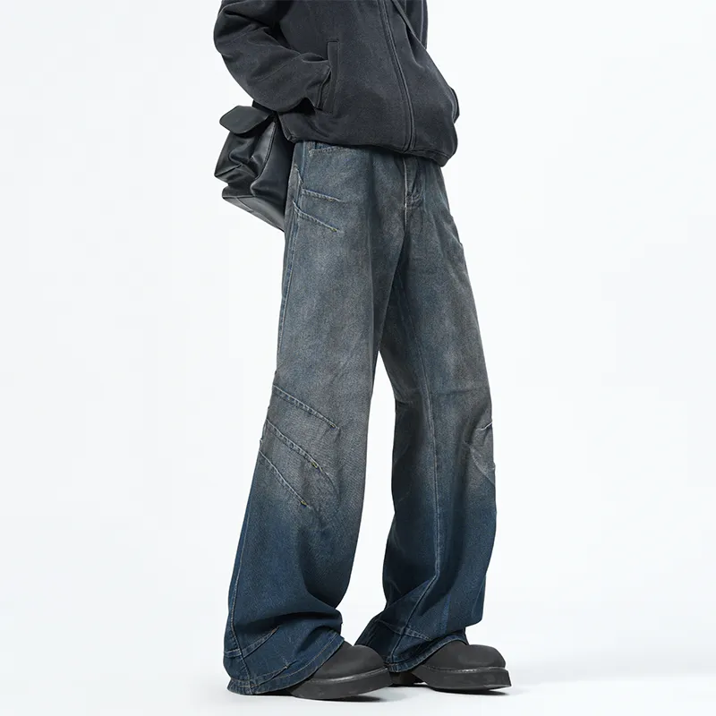 QOTRIOCK Jeans Men Blue-2