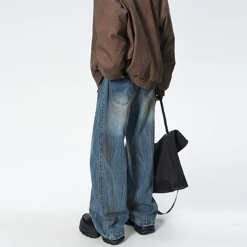 QOTRIOCK Jeans Unisex Blue-5