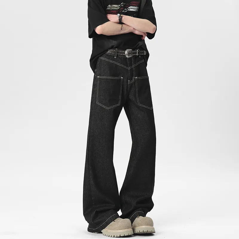 QOTRIOCK Jeans Unisex Black-2