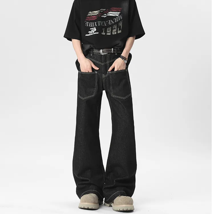 QOTRIOCK Jeans Unisex Black-4