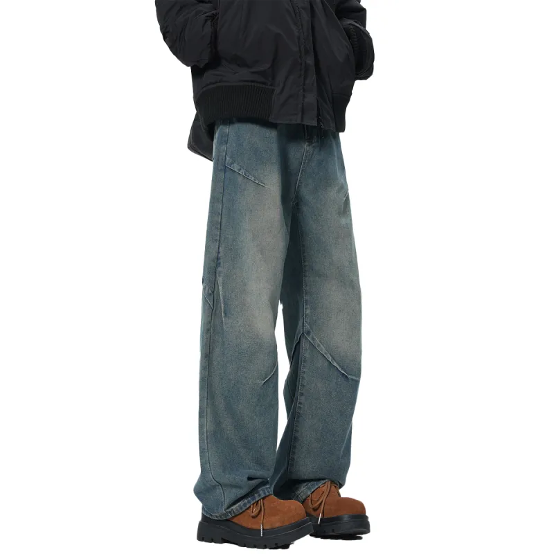 QOTRIOCK Jeans Unisex Vintage Blue-5