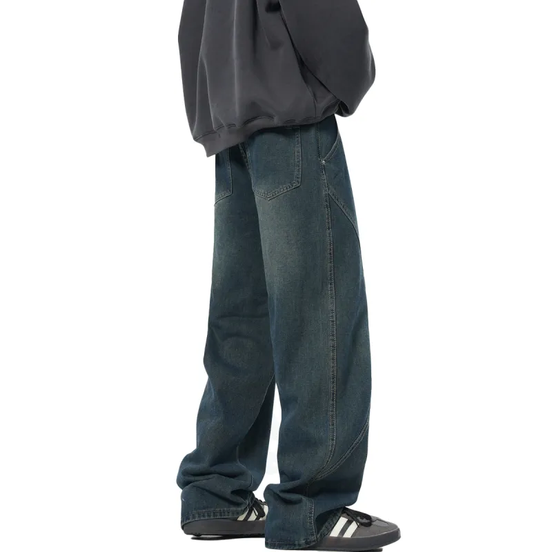 QOTRIOCK Jeans Men Blue-3