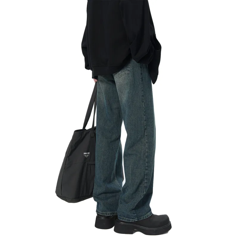 QOTRIOCK Jeans Unisex Vintage Blue-1