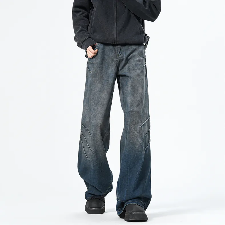 QOTRIOCK Jeans Men Blue-3