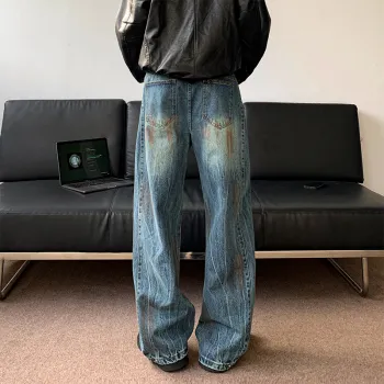 QOTRIOCK Jeans Men Blue