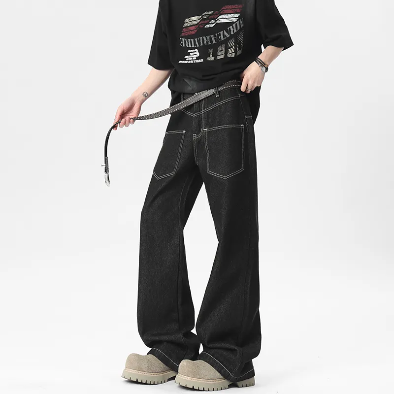 QOTRIOCK Jeans Unisex Black-3