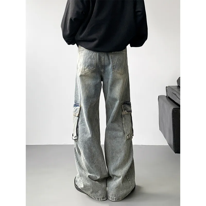QOTRIOCK Jeans Men Yellow Mud-1