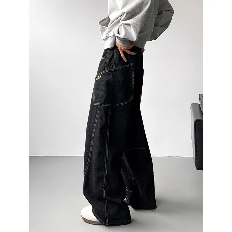 QOTRIOCK Jeans Men Black-3