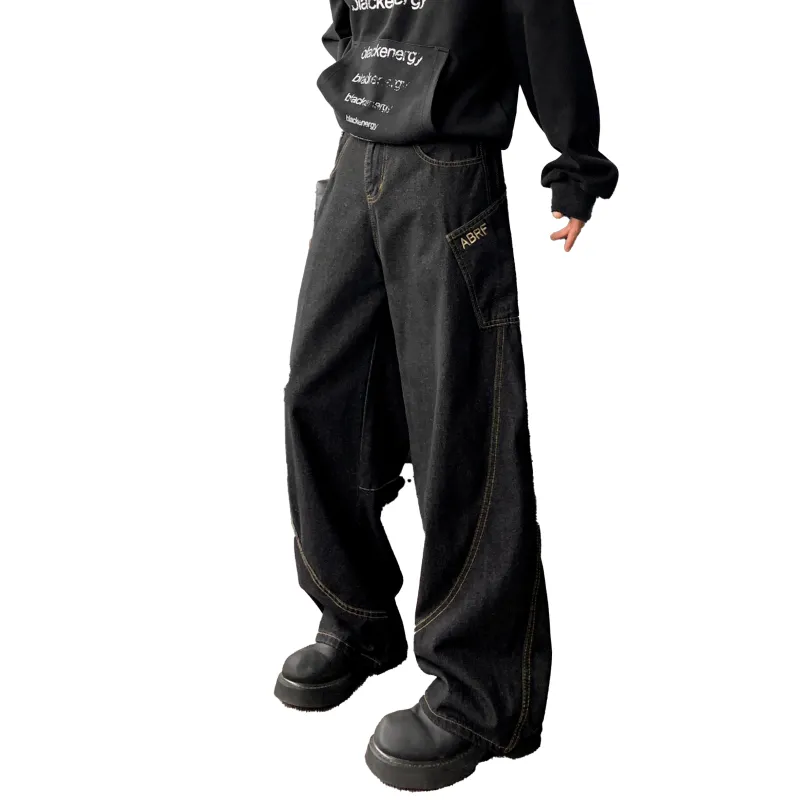QOTRIOCK Jeans Men Black-2