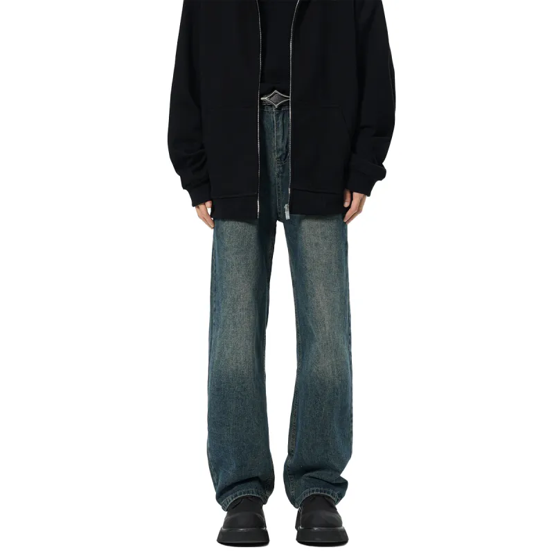 QOTRIOCK Jeans Unisex Vintage Blue-3