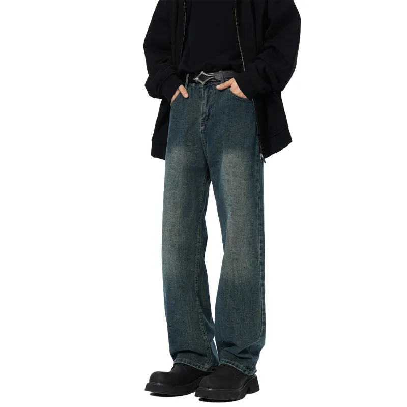 QOTRIOCK Jeans Unisex Vintage Blue-2