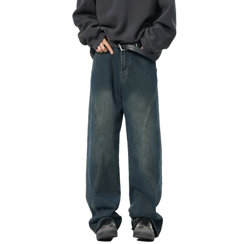 QOTRIOCK Jeans Men Blue-5