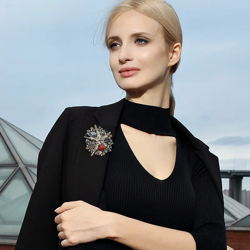 Lan Ying Artificial Crystal Brooches Women's-3