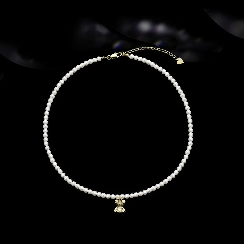 Lan Ying Artificial Pearl Necklaces Unisex-3