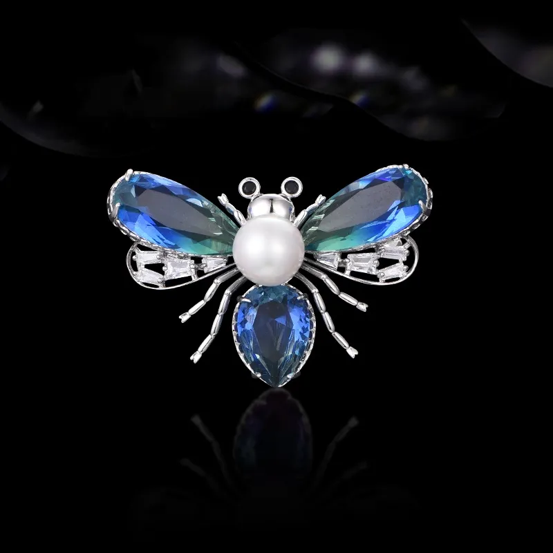 Lan Ying Artificial Crystal Brooches Unisex-7