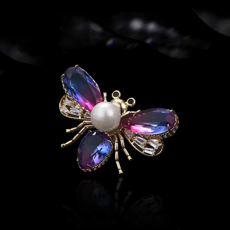 Lan Ying Artificial Crystal Brooches Unisex-1