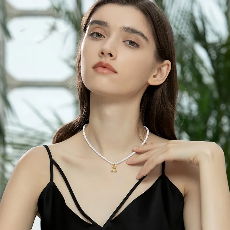 Lan Ying Artificial Pearl Necklaces Unisex-1