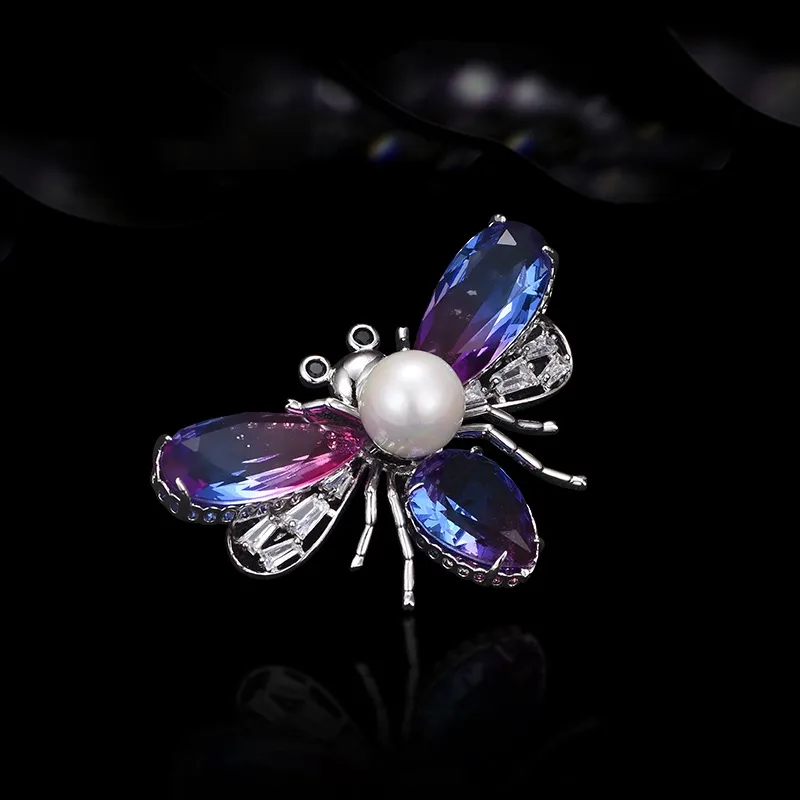 Lan Ying Artificial Crystal Brooches Unisex-5