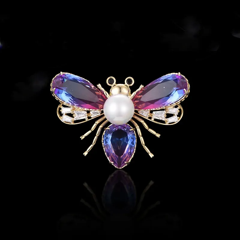 Lan Ying Artificial Crystal Brooches Unisex-2
