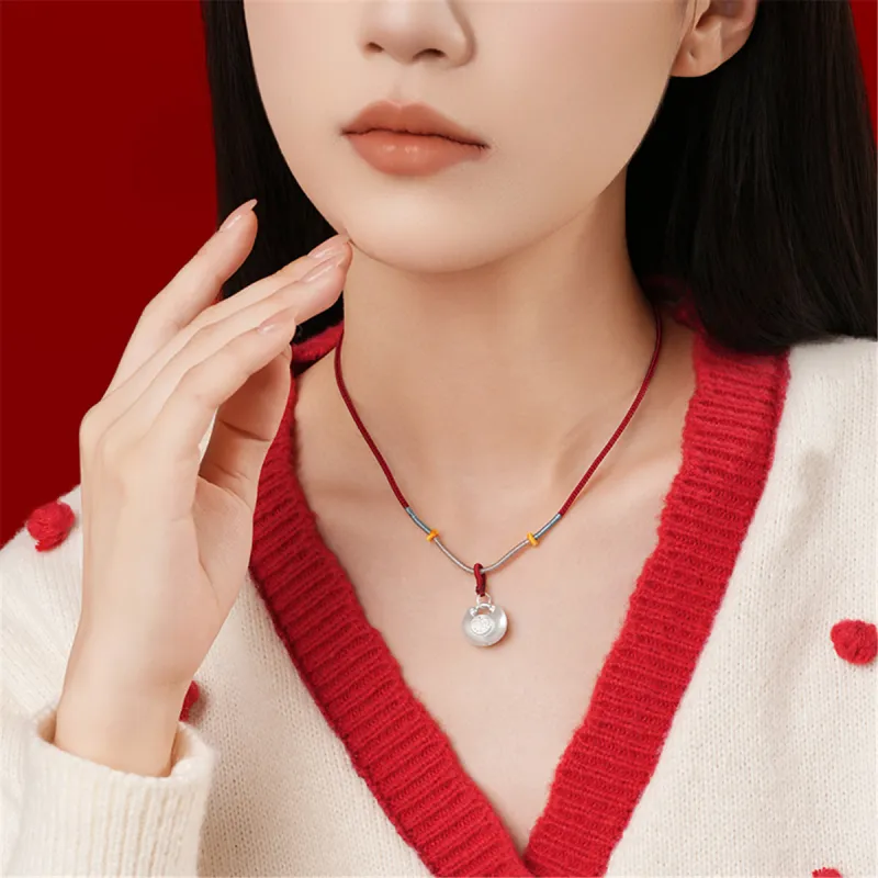 CHAOHONGJI Sterling Silver 990 Necklaces Women's-3