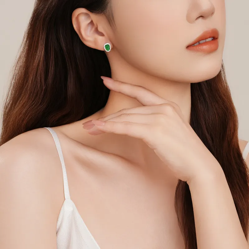 CHAOHONGJI Ice Glutinous Jadeite Stud Earrings Women's-3