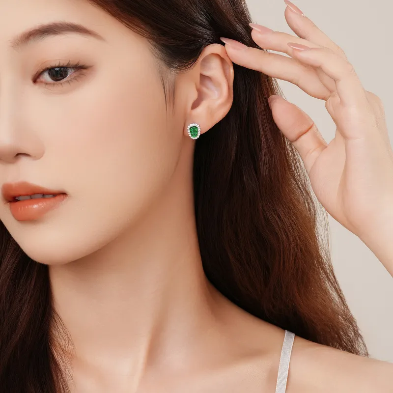 CHAOHONGJI Ice Glutinous Jadeite Stud Earrings Women's-4