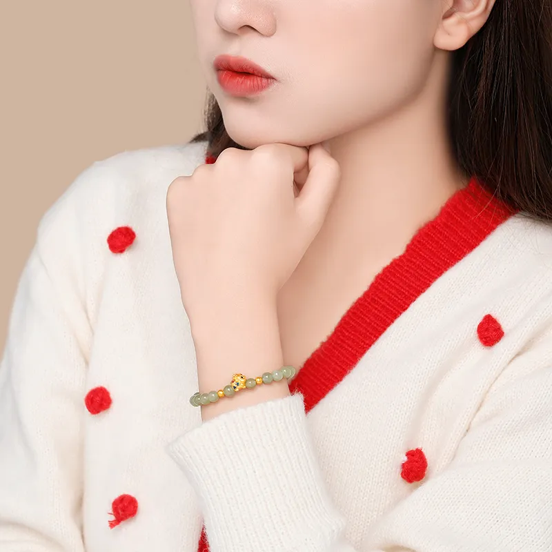CHAOHONGJI Bracelets Pale Greenish White Jade Women's-4
