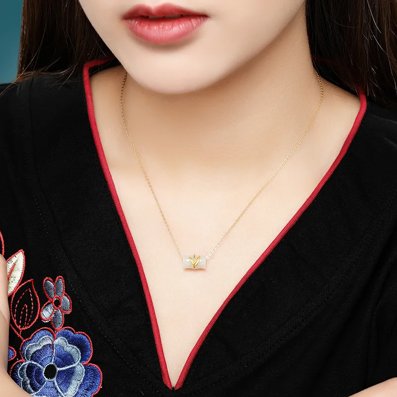 CHAOHONGJI Hetian Jade Bracelets Women's White Jade-8