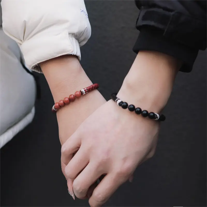 TIANWANG Red Agate, Niche Chinese Style Genuine Leather Woven Fortune Beaded Bracelet Unisex New Year Red-5