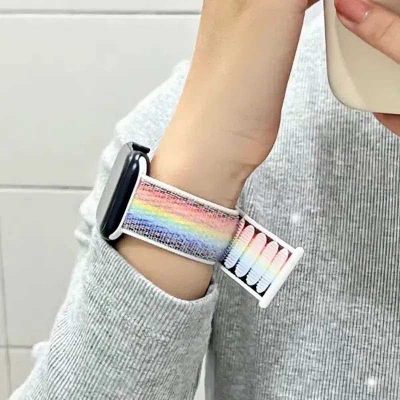 LEAPRUN Watch Band Apple Compatibility 214mm Nylon Material-2