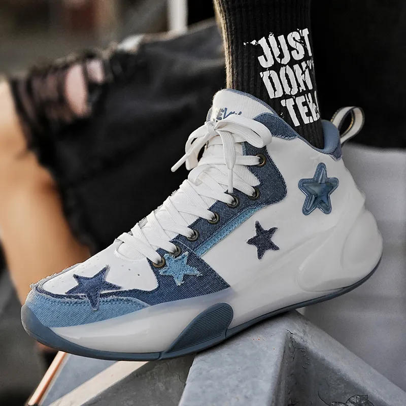 DEVIL AND ANGEL Anti Slip Wear Resistant Low Top Vintage Basketball Shoes Unisex Blue Enchantress-4